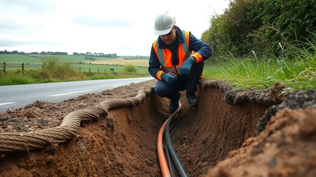 Underground Cable Installation in Cobham | Buried Power & Data Lines